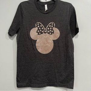 Disney Mini mouse gray T-shirt glitter print size M
